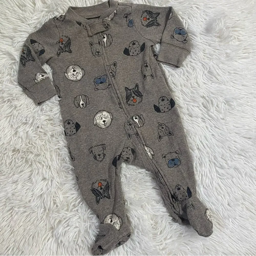 CARTER’S • Animal Puppy Dog Print Zip Sleeper